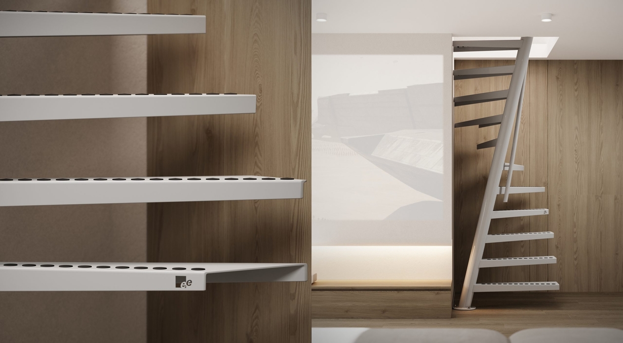 Space Saving Stairs - Steel design - 1m2™ by EeStairs